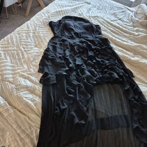 Elegant Black Ruffled Dress